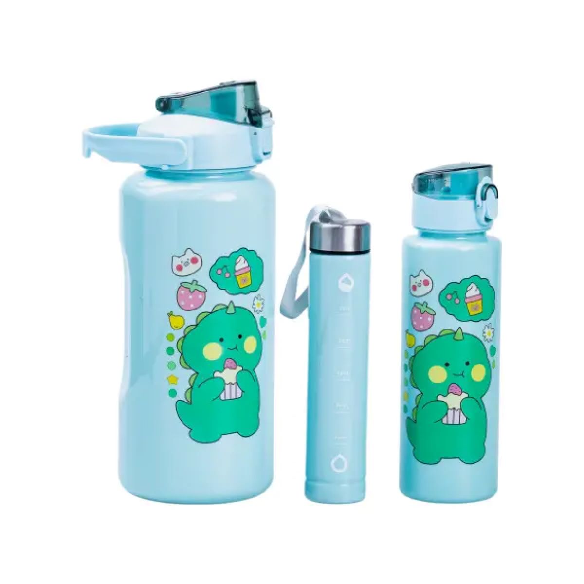 1-13 Набір багаторазових пляшок 3 в 1 Дракоша 0.3л 0.7л 2л М'ятний HPZSB120013M - Зображення 1