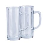 Набір пивних кухлів 2 штуки по 500 мл скляні прозорі HP576