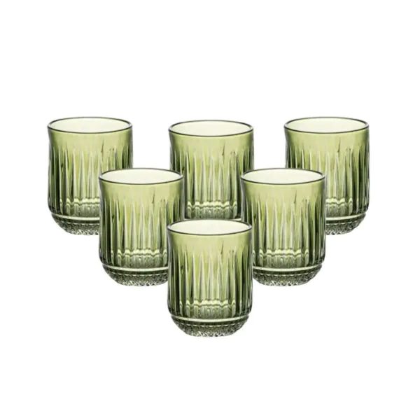 Набір склянок 6 штук по 250 мл зі скла зеленого кольору HP4147