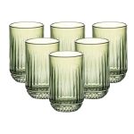 Набір склянок 6 штук 450 мл скляні зелений HP4146