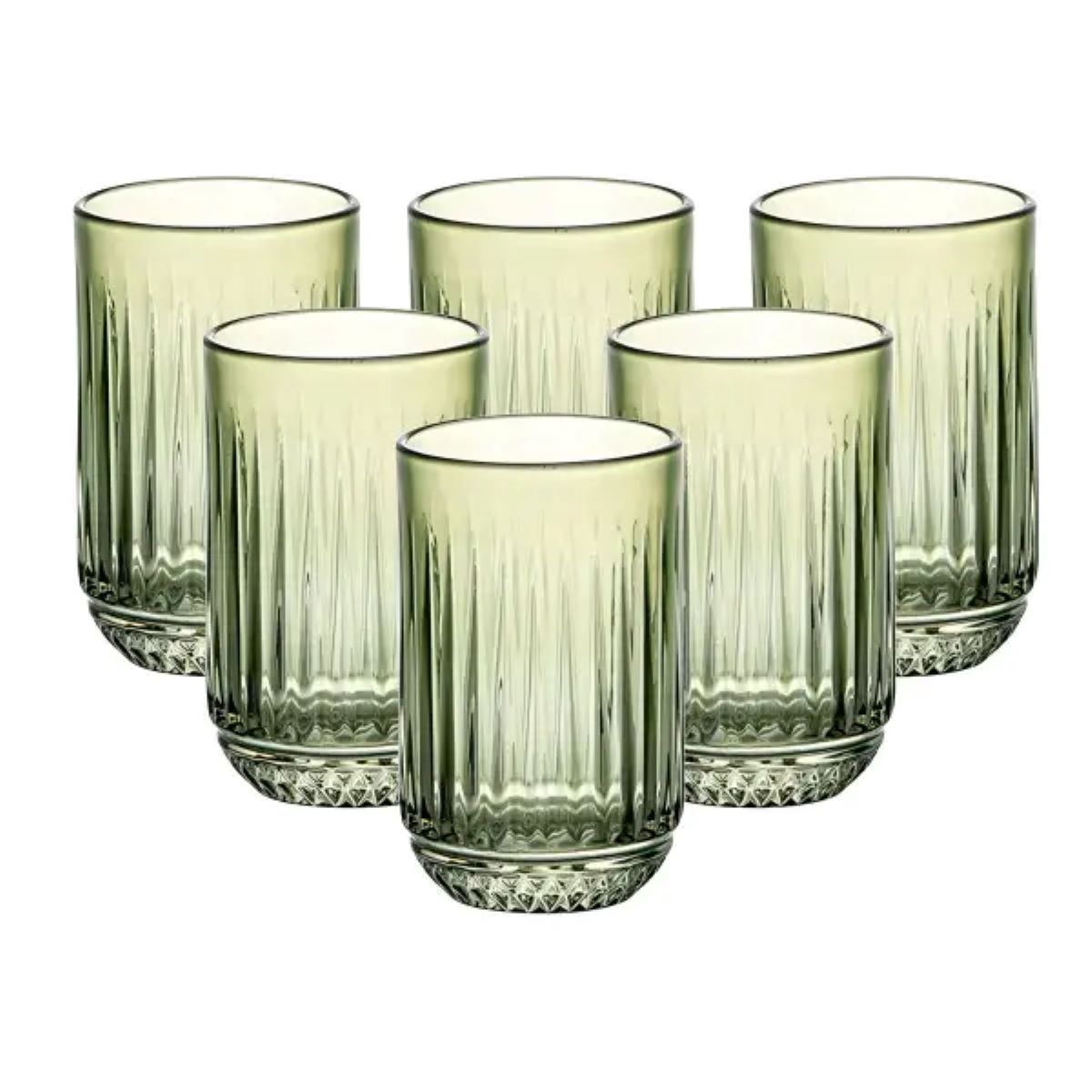 1-46 Набір склянок 6 штук 450 мл скляні зелений HP4146 - Зображення 1
