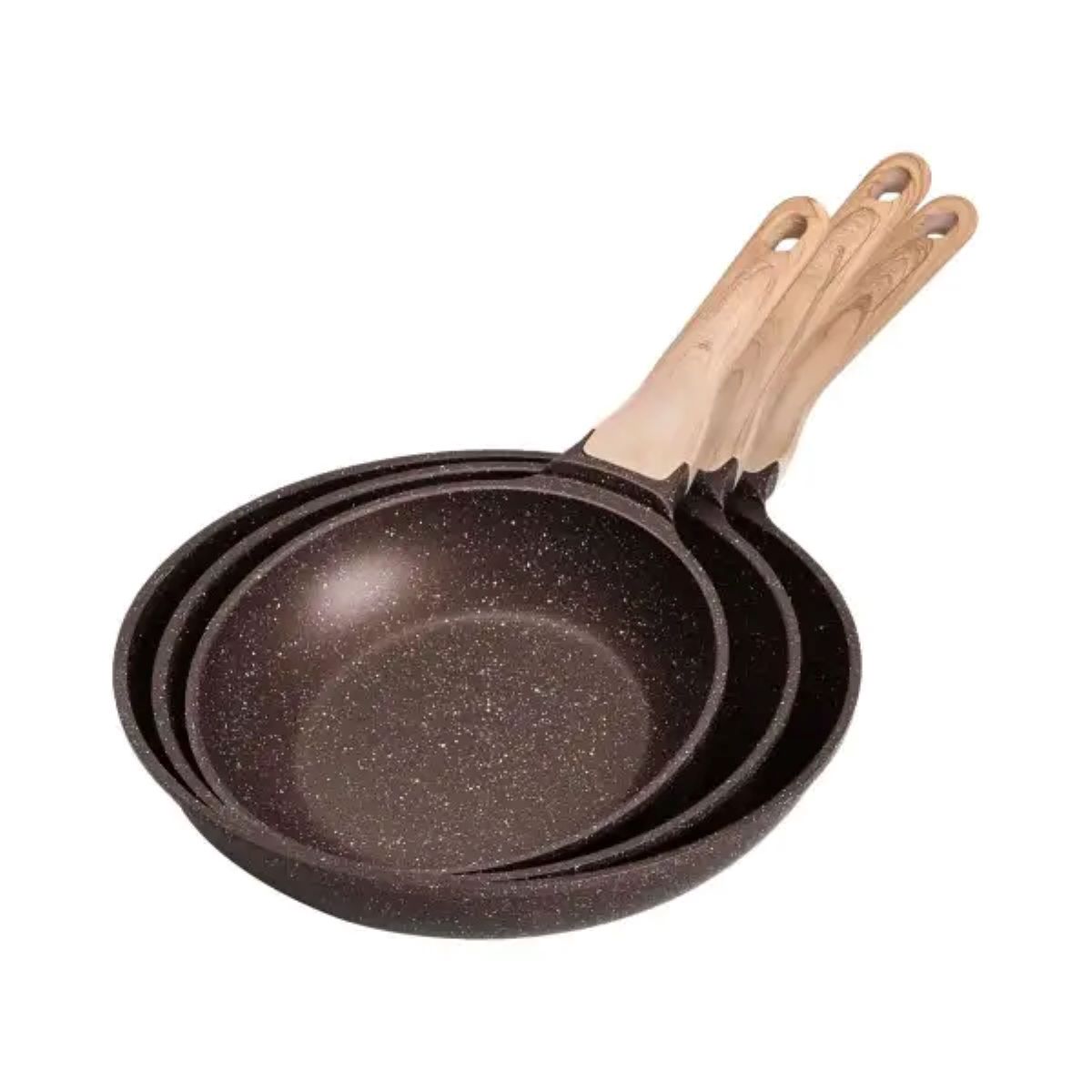 1-50 Набір сковорідок із 3 предметів із товстим дном з алюмінію MGC кавовий HP-4-410CO - Зображення 1