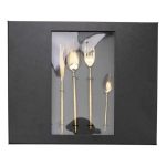 Набір столових приборів золото на 6 персон 24 предмети ложки, виделки, ножі Золото HP-20-15 - Зображення 3