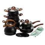 Набір посуду для приготування із нержавіючої сталі 10 предметів чорний HP33530B