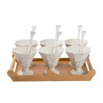 Набір із 6 креманок 200 мл, порцеляна білий HP-1220