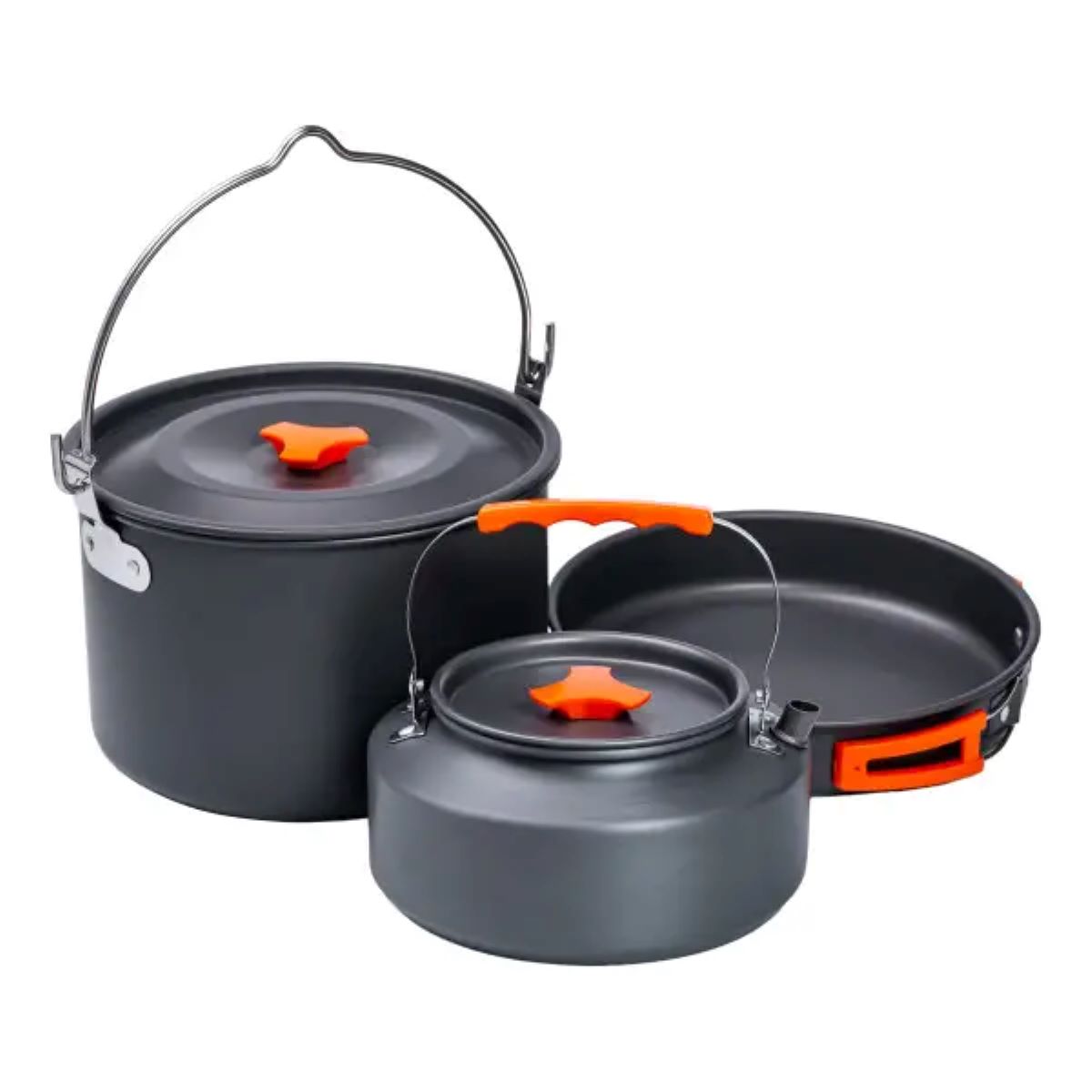 1-8 Набір туристичного посуду в сумці для походу та кемпінгу: каструля, сковорода, чайник HP39578C - Зображення 1