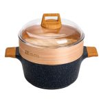 Набір посуду MGC 2 каструлі, 2 сковороди, сотейник, пароварка, ополоник, лопатка, фартух HP-4-412BL - Зображення 2