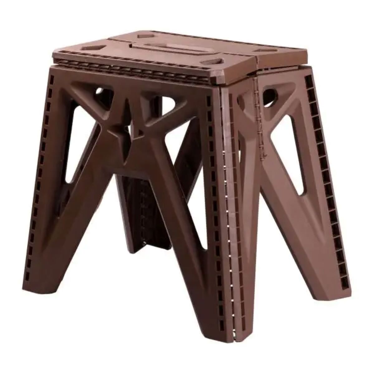 1 Пластикова складна стілецька туристична похідна похідний розкладний стілець для кемпінгу SJ-0102BR - Зображення 1