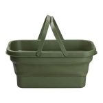 Складний кошик для пікніка з кришкою-столиком 44.8х26х14 см Зелений SJ-0120GR