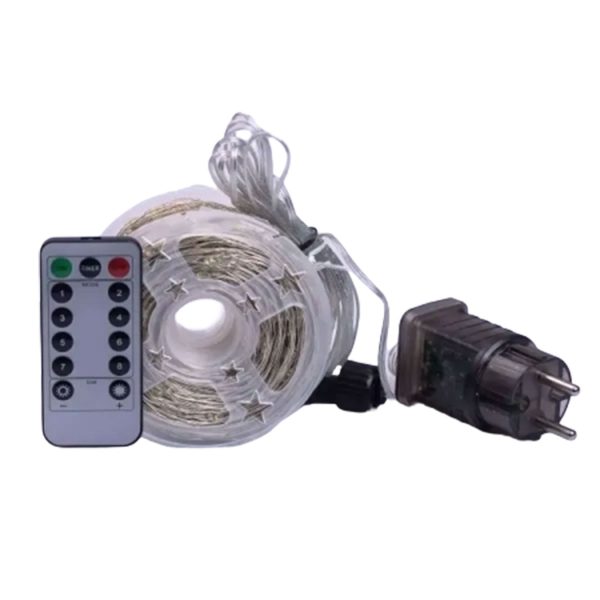 Гірлянда роса на пульті 100 метрів на 1000 led світлодіодів крапля на білому дроті синя 1000L100MWBL