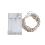 Гірлянда роса 10 метрів крапля на батарейках на 100 led білий дріт жовтий 100L10MWY