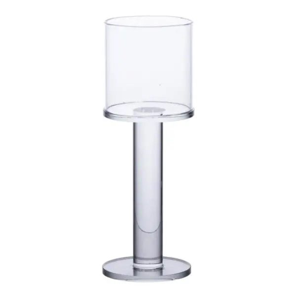 Прозорий скляний підсвічник на ніжці висотою 16 см HP-4-38M