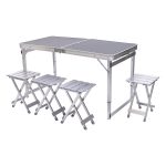 Розкладний стіл + 4 стільці кемпінговий набір для пікніка, риболовлі, відпочинку, туризму Чорний JY-12061B - Зображення 3