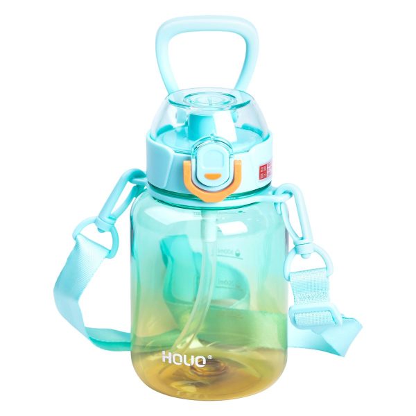 Пляшка для води багаторазова 700 мл пляшечка з трубочкою для спорту та школи 16.5 см HP-14-32TU