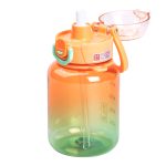 Пляшка для води багаторазова 700 мл пляшечка з трубочкою для спорту та школи 16.5 см Помаранчева HP-14-32O - Зображення 3