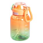 Пляшка для води багаторазова 700 мл пляшечка з трубочкою для спорту та школи 16.5 см Помаранчева HP-14-32O - Зображення 4