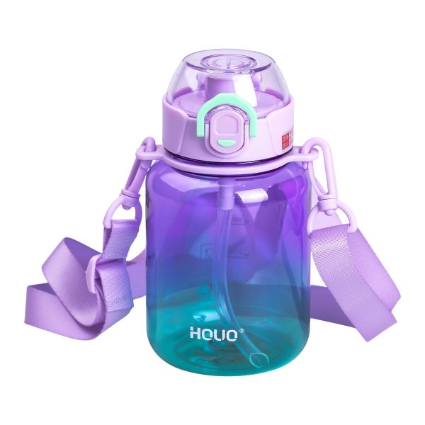 Пляшка для води багаторазова 700 мл пляшечка з трубочкою для спорту та школи 16.5 см HP-14-32V