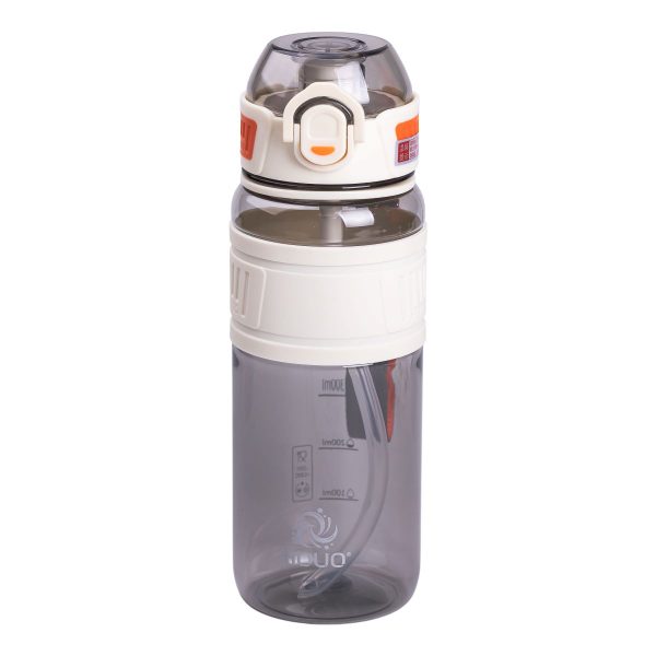 Пляшка для води з трубочкою та ремінцем 750 мл спортивная пляшка 23.5 см Біла HP-14-34W