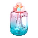 Пляшка для води спортивна 1.6 л пластикова з трубочкою з ремінцем 22 см Рожева HP-14-35P - Зображення 3