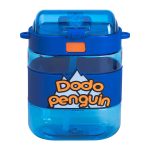 Пляшка для води дитяча з трубочкою та ремінцем 560 мл пляшечка для пиття в школу 15 см Синя HP-14-36BL - Зображення 3