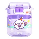 Пляшка для води дитяча з трубочкою та ремінцем 560 мл пляшечка для пиття в школу 15 см Фіолетова HP-14-36V - Зображення 2