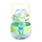 Пляшка для води дитяча з трубочкою 580 мл з ручкою та ремінцем Зелена HP-14-37GR - Зображення 2