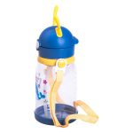 Пляшка для води дитяча 550 мл на ремінці пляшечка з трубочкою для спорту та школи Синя HP-14-44BL - Зображення 3