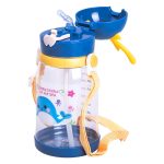 Пляшка для води дитяча 550 мл на ремінці пляшечка з трубочкою для спорту та школи Синя HP-14-44BL - Зображення 2
