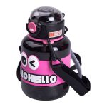 Пляшка для води дитяча з трубочкою 680 мл з ручкою та ремінцем Чорна HP-14-46B - Зображення 4