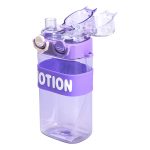 Пляшка для води з трубочкою 550 мл спортивна пластикова пляшка для тренувань Фіолетова HP-14-49V - Зображення 4
