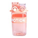 Пляшка для води з трубочкою 550 мл спортивна пластикова пляшка для тренувань Рожева HP-14-49P - Зображення 2