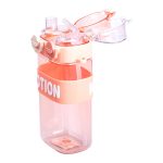 Пляшка для води з трубочкою 550 мл спортивна пластикова пляшка для тренувань Рожева HP-14-49P - Зображення 4