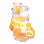 Пляшка для води з трубочкою 550 мл спортивна пластикова пляшка для тренувань Жовта HP-14-49Y - Зображення 4