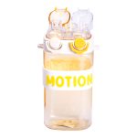 Пляшка для води з трубочкою 550 мл спортивна пластикова пляшка для тренувань Жовта HP-14-49Y - Зображення 3