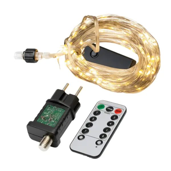 Гірлянда Кінський хвіст 2 м 10 ліній на 200 led лампочок на мідному дроті від мережі Жовта 1733012Y