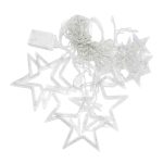 Гірлянда штора 3х0,7 м Зірки на 108 LED лампочок світлодіодна 6 великих та 6 маленьких зірок 9В 8 режимів Білий 1733055W