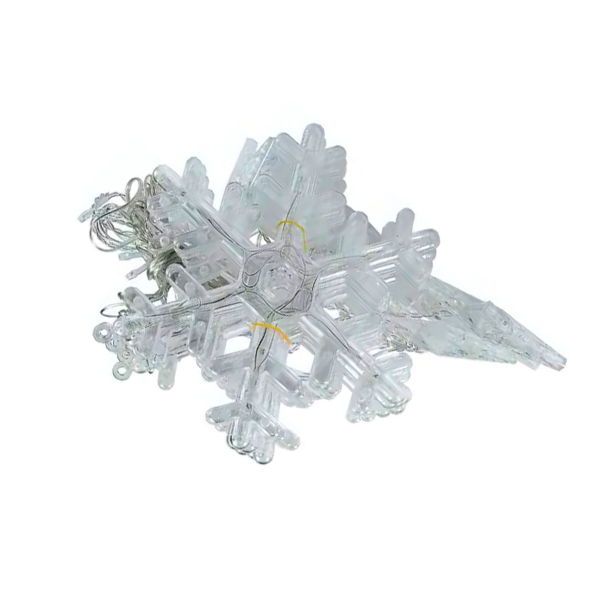 1733061ML-1-1 Гірлянда штора 3х0,9 м сніжинка зірка на 145 LED лампочок світлодіодна 10 шт Жовтий 1733068Y - Зображення 1