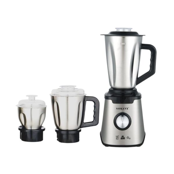 Блендер з чашею 1.5 літра для коктейлів та смузі портативний 2 режими швидкості з кавомолкою 1000 Вт Sokany SK-187