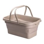 Складний кошик для пікніка з кришкою-столиком 44.8х26х14 см Бежевий SJ-0120BE - Зображення 2