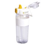 Пляшка для води 600 мл пляшка в школу для тренувань із трубочкою та ручкою 22 см Біла HP-14-42W - Зображення 3