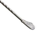 Набір багаторазових ложок-трубочок 6 шт для напоїв 19.5 см зі щіткою для миття з нержавіючої сталі Сірий HP-20-54 - Зображення 2