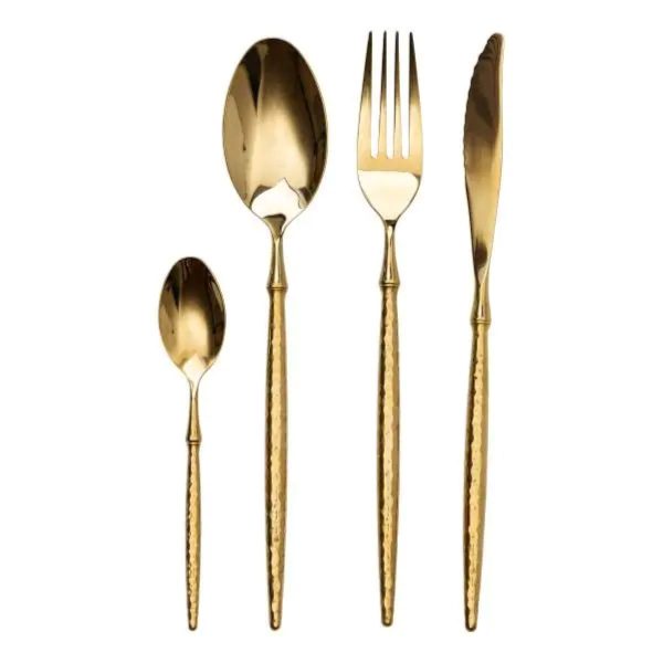 Набір столових приборів золотистого кольору на 6 персон (24 предмети)