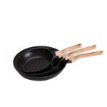 Набір з 3 алюмінієвих сковорідок з товстим дном MGC Чорний HP-4-410B - Зображення 2