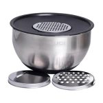 Набір мисок з нержавіючої сталі 5 штук з кришками і терками салатники з нержавійки 5/4/ 2.5/2/1.5 л LG-01/5PCS - Зображення 2