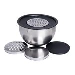 Набір мисок з нержавіючої сталі з кришками і терками салатники з нержавійки 3 штуки 2.5 л/2 л/1.5 л LG-02/3PCS - Зображення 2