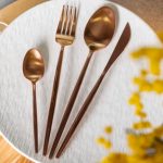 Набір столових приборів 24 предмети столовий набір на 6 персон Бронза HP-20-18 - Зображення 2