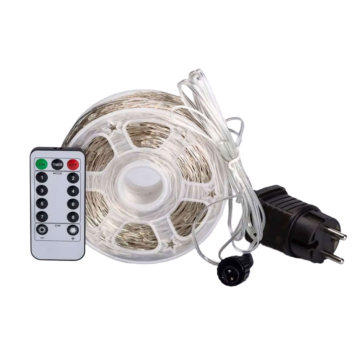 2000L200MW-1 Гірлянда роса на пульті 200 метрів на 2000 світлодіодів крапля білий провід жовтий 2000L200MWY - Зображення 1