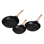 Набір з 3 алюмінієвих сковорідок з товстим дном MGC Чорний HP-4-410B - Зображення 3