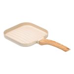 Сковорода гриль квадратна 18×18 см рифлена з гранітним покриттям бежева HP39568W - Зображення 3