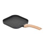 Сковорода гриль квадратна 18×18 см рифлена з гранітним покриттям сіра HP39568C - Зображення 2